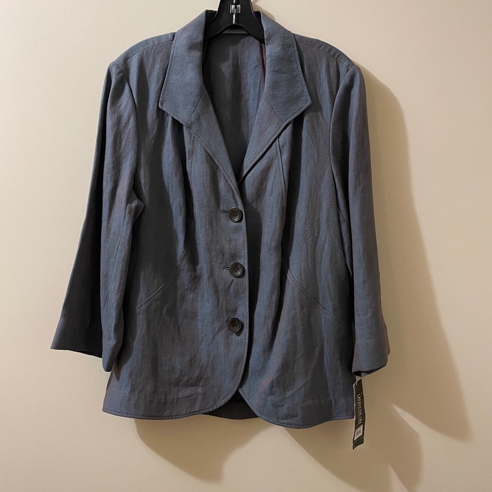 Designer Lafayette 148 100% Linen Blazer